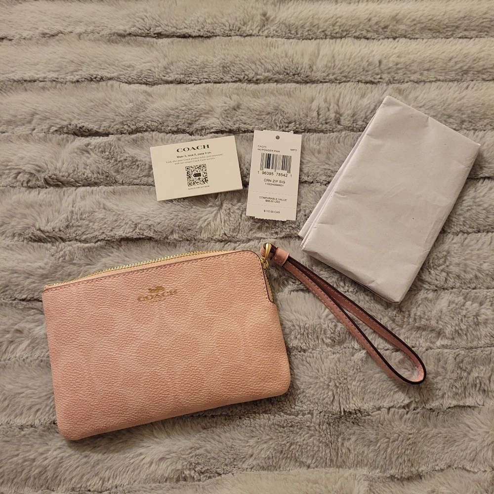 Coach Signature Powder Pink Wristlet